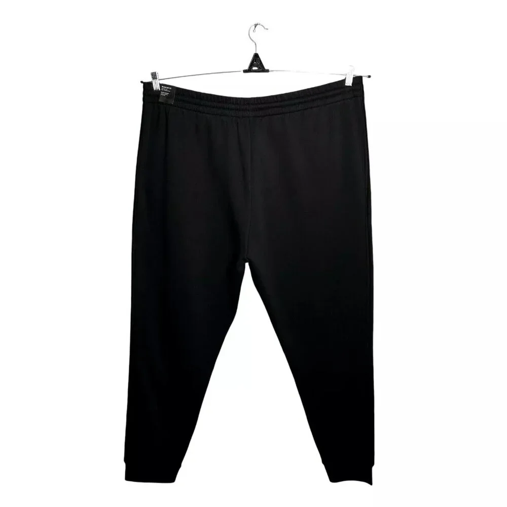 adidas Men's Fleece 3-Stripe Sweatpants 4XL Tall (48x37) Solid Black Tapered Leg